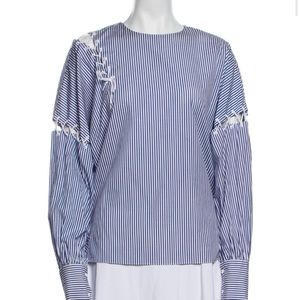 Tibi striped blue and white shirt